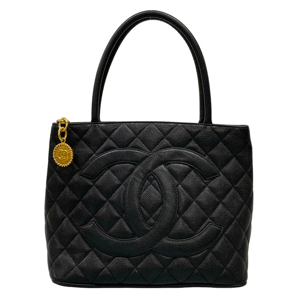 Chanel Caviar Medallion Tote Black #327898C24B